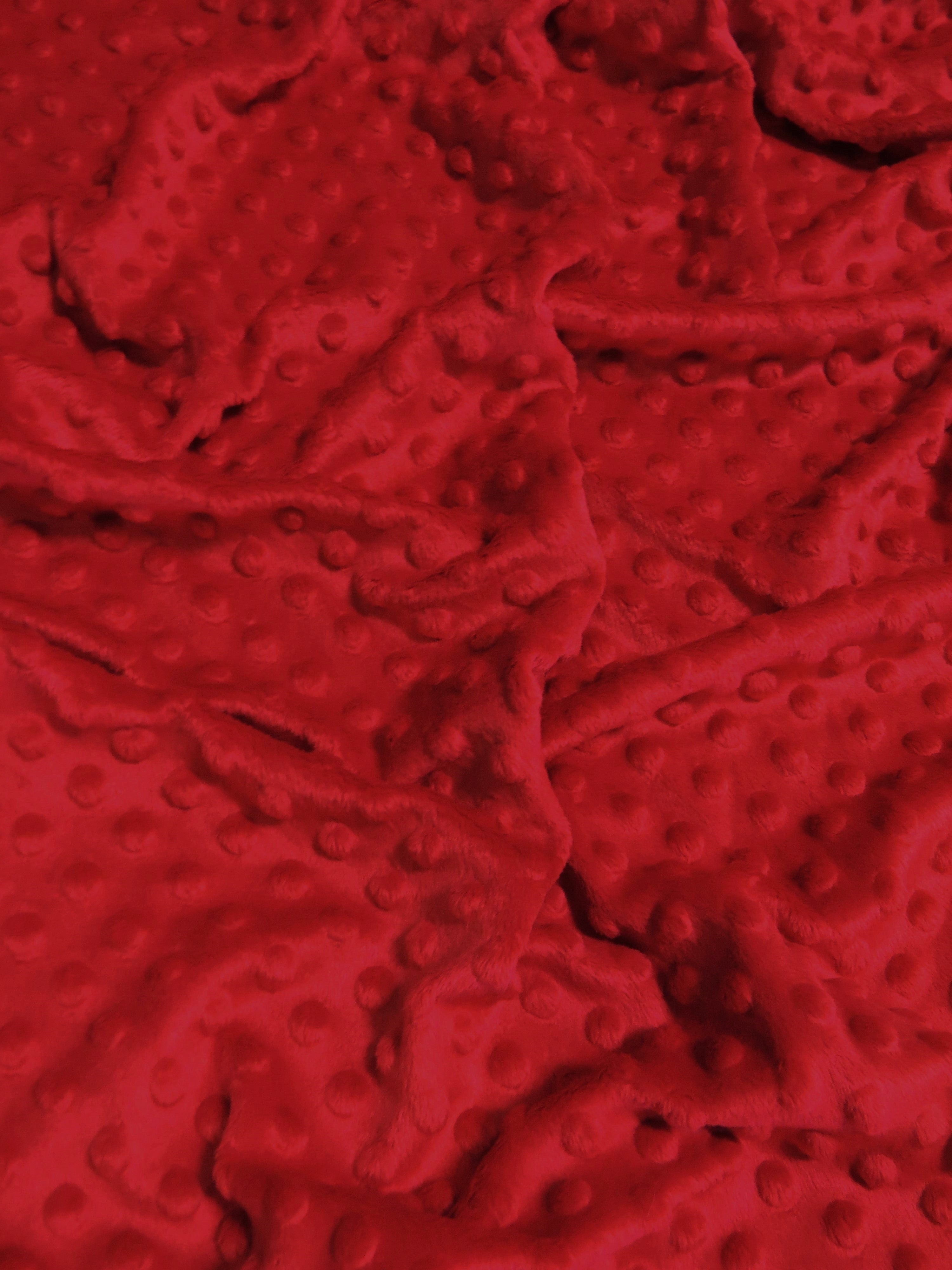 Red Minky Dimple Dot Baby Soft Fabric / Sold By The Yard | SINGER®