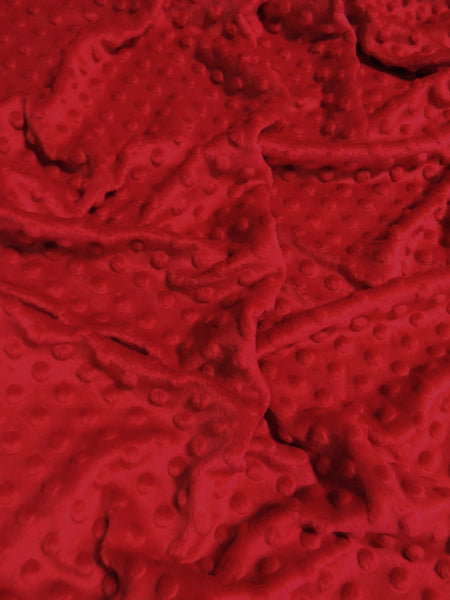 Red Minky Dimple Dot Baby Soft Fabric / Sold By The Yard