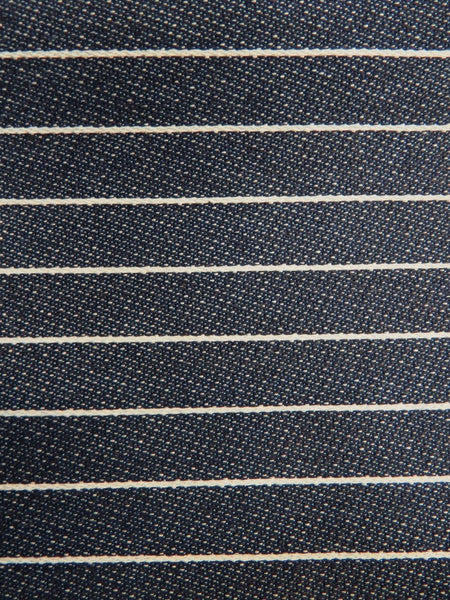 Navy Stripe 6.7oz Poly-Cotton Denim
