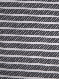 Gray with Natural Stripe Cotton Stretch Denim Fabric
