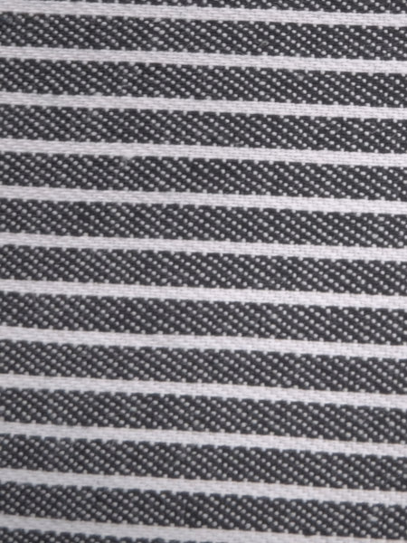Tejido vaquero elástico de algodón gris con rayas naturales