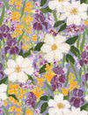 Floral on Purple 100% Cotton Sold by the Yard Novelty