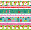Christmas Seasonas Greetings Border Stripe Multi