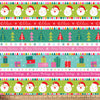 Christmas Seasonas Greetings Border Stripe Multi
