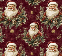 Clásico navideño: Papá Noel sobre fondo rojo