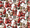 Christmas Santa Scenes on White
