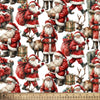 Christmas Santa Scenes on White