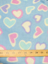 Faithful Hearts Blue Fleece Fabric