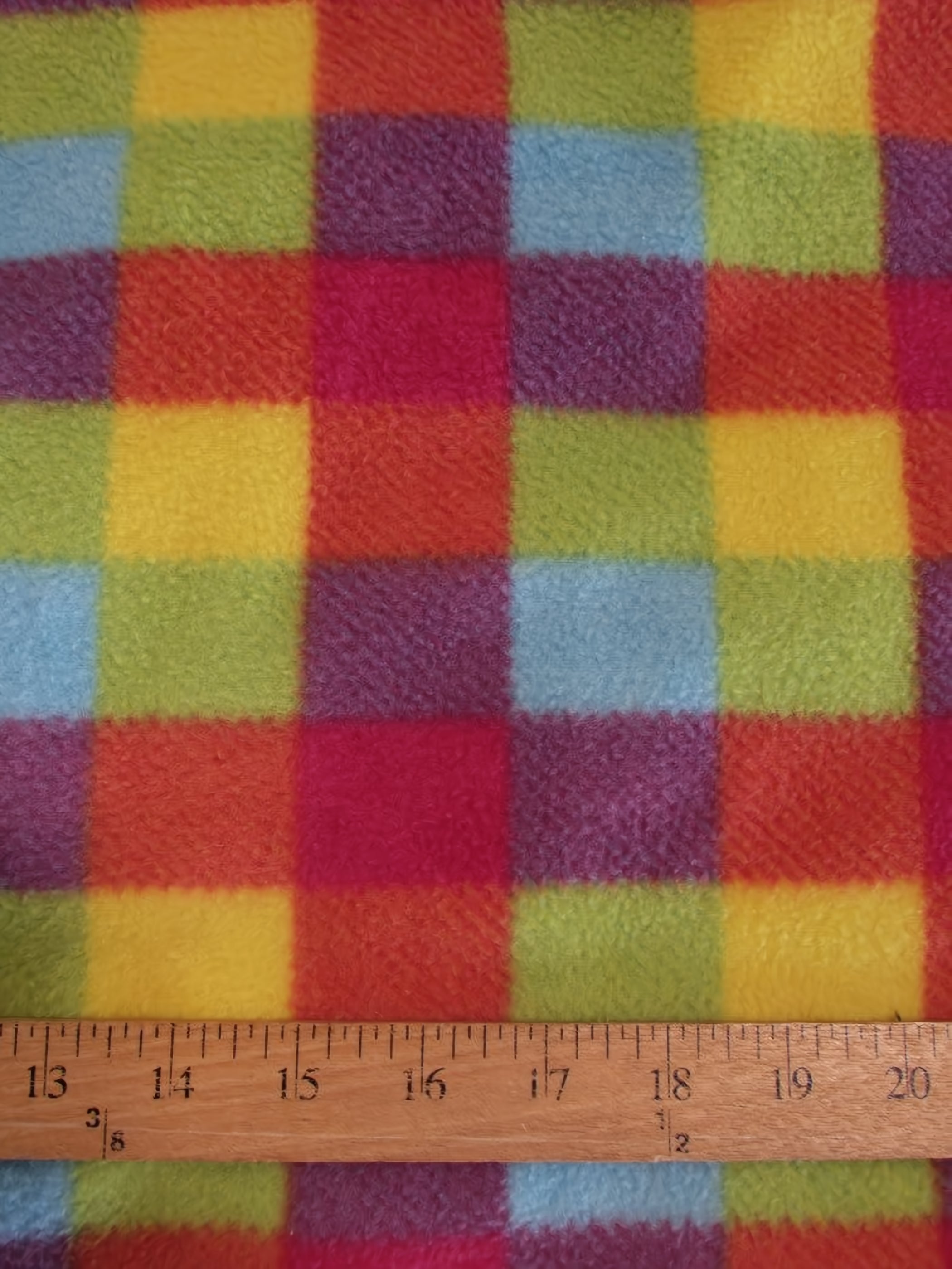 Fruity Rainbow Checkered Fleece Fabric | SINGER®