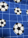 Net Soccer Balls Blue Fleece Fabric
