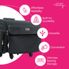 Maleta plegable de lujo con ruedas XL para guardar máquinas de coser, acolchada en negro