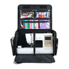 Maleta plegable de lujo con ruedas XL para guardar máquinas de coser, acolchada en negro