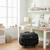 Maleta plegable de lujo con ruedas XL para guardar máquinas de coser, acolchada en negro