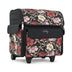 Bolso de transporte con ruedas «Everything Mary Rolling Serger Tote» con estampado floral en rojo y beige – Funda de transporte para máquina de overlock con correa de sujeción, ideal para viajes y clases
