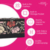 Everything Mary Sewing Box Organizer in Red & Tan Floral – Soft-Side Collapsible Sewing Kit Caddy with Pin Cushion & Storage Pocket for Notions