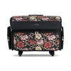 Estuche con ruedas para máquina de coser «Everything Mary XL», con estampado floral en rojo y beige – Bolso de mano para máquina de coser, ideal para viajes, clases y patchwork