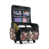 Estuche con ruedas para máquina de coser «Everything Mary XL», con estampado floral en rojo y beige – Bolso de mano para máquina de coser, ideal para viajes, clases y patchwork