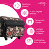 Estuche con ruedas para máquina de coser «Everything Mary XL», con estampado floral en rojo y beige – Bolso de mano para máquina de coser, ideal para viajes, clases y patchwork