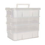 Caja apilable de 4 niveles con cierre a presión «Everything Mary Clear» – Organizador de plástico para materiales de costura y bricolaje