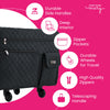 Maletín de almacenamiento plegable con ruedas para máquina de coser «Everything Mary XL», negro acolchado