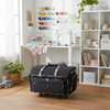 Todo Mary XXL Maletín plegable con ruedas para guardar la máquina de coser, negro con ribete floral