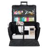 Todo Mary XXL Maletín plegable con ruedas para guardar la máquina de coser, negro con ribete floral
