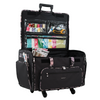 Todo Mary XXL Maletín plegable con ruedas para guardar la máquina de coser, negro con ribete floral