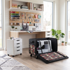 Maletín para máquina de coser con ruedas «Everything Mary Jumbo», con 5 ruedas, en estampado floral rojo y beige – Bolso acolchado extragrande para guardar materiales de manualidades, ideal para viajes y clases