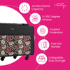 Maletín para máquina de coser con ruedas «Everything Mary Jumbo», con 5 ruedas, en estampado floral rojo y beige – Bolso acolchado extragrande para guardar materiales de manualidades, ideal para viajes y clases