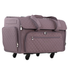 Maleta de transporte plegable con ruedas para máquina de coser «Everything Mary XXL», de 4 ruedas, acolchada en color morado