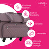Maleta de transporte plegable con ruedas para máquina de coser «Everything Mary XXL», de 4 ruedas, acolchada en color morado