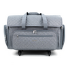 Todo lo que necesitas para guardar tu máquina de coser: maleta plegable con ruedas de 4 ruedas Mary XXL, acolchada en gris.