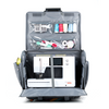 Todo lo que necesitas para guardar tu máquina de coser: maleta plegable con ruedas de 4 ruedas Mary XXL, acolchada en gris.