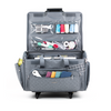 Todo lo que necesitas para guardar tu máquina de coser: maleta plegable con ruedas de 4 ruedas Mary XXL, acolchada en gris.