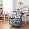 Todo lo que necesitas para guardar tu máquina de coser: maleta plegable con ruedas de 4 ruedas Mary XXL, acolchada en gris.