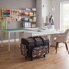 Funda con ruedas para máquina de coser «Everything Mary XXL», con estampado floral en rojo y beige – Bolso de gran tamaño para máquina de coser, ideal para viajes y clases