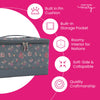 Organizador para caja de costura «Everything Mary» en estampado floral acolchado gris: estuche plegable de lados blandos para kit de costura con alfiletero y bolsillo para guardar accesorios de costura
