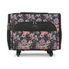 Estuche con ruedas para máquina de coser «Everything Mary XL» con estampado de flores moradas: bolsa de mano para máquina de coser, ideal para viajes, clases y patchwork
