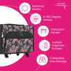 Estuche con ruedas para máquina de coser «Everything Mary XL» con estampado de flores moradas: bolsa de mano para máquina de coser, ideal para viajes, clases y patchwork