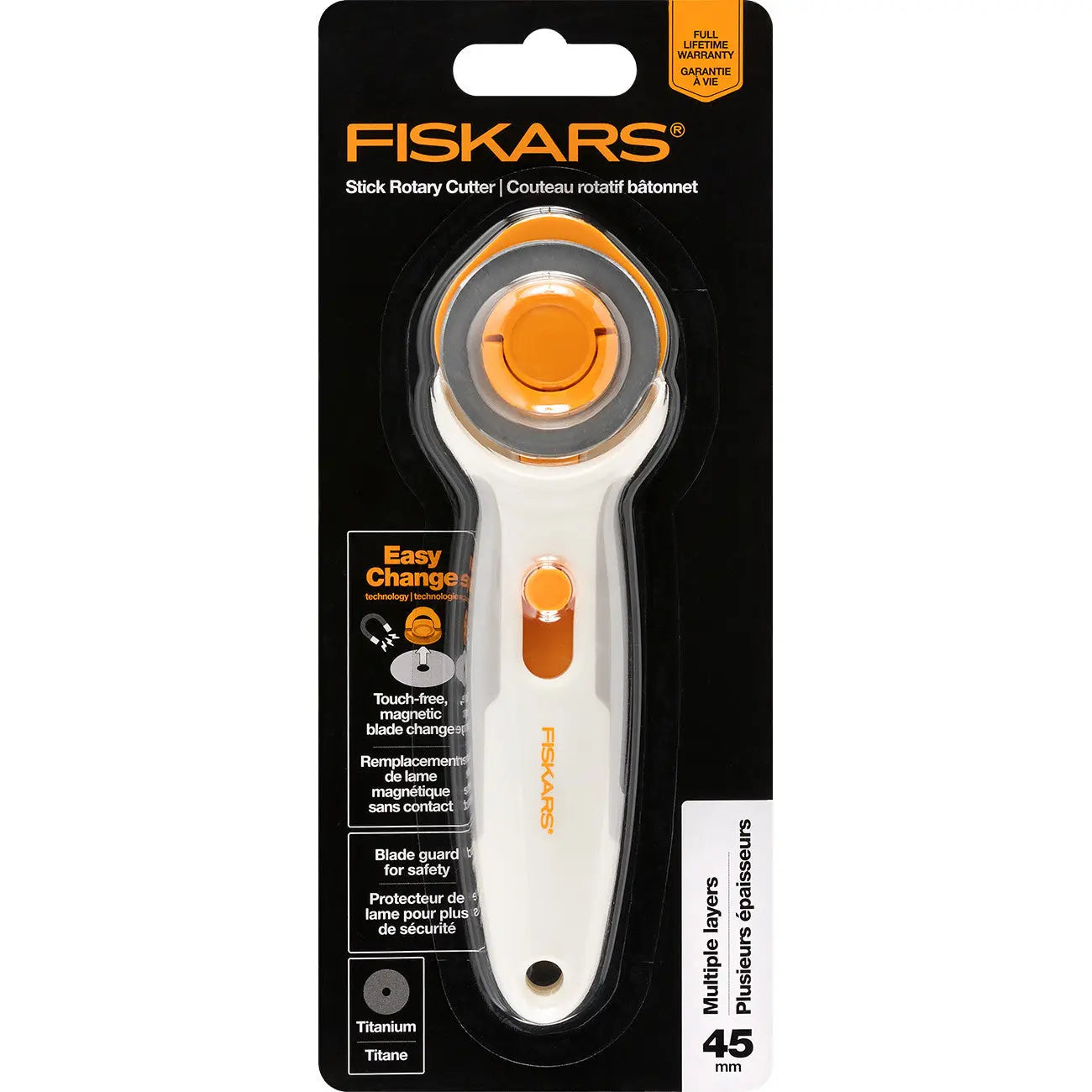 Fiskars Easy Blade Change 45mm Rotary Stick Cutter | SINGER®