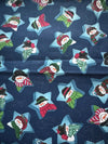 Vintage Snowmen in Stars on Blue 100% Lightweight Cotton Price per Yard