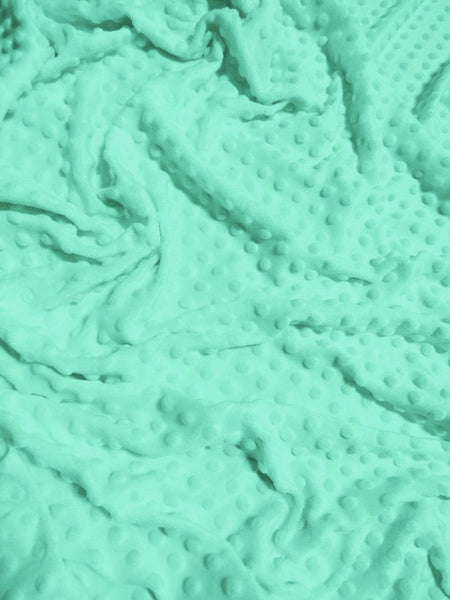 Icy Mint Minky Dimple Dot Baby Soft Fabric / Sold By The Yard