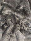 Charcoal Solid Shaggy Long Pile Faux Fur Fabric / Sold By The Yard||color:Charcoal