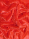 Tela de piel sintética de pelo largo y peludo, color rojo fuego / Se vende por yardas || Color: rojo fuego
