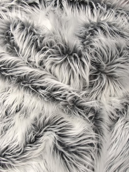 Grey Frost Solid Shaggy Long Pile Faux Fur Fabric / Sold By The Yard||color:Grey Frost