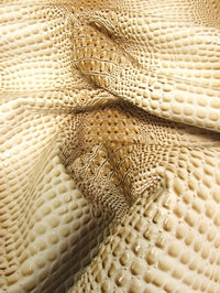 Western Cream (New Lot) Florida Gator 3D Embossed Vinyl Fabric / Sold By The Yard