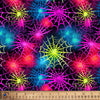 Halloween Neon Spiderwebs on Black 100% Cotton