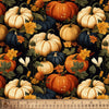 «Pumpkin Patch Harvest Multi» sobre fondo azul, 100 % algodón