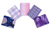 5 Flannel Fat Quarters Out of the World Celestial Pink Purple Precut 18" x 21" Baby