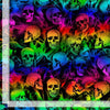Halloween Batik Smokey Rainbow Skulls on Black
